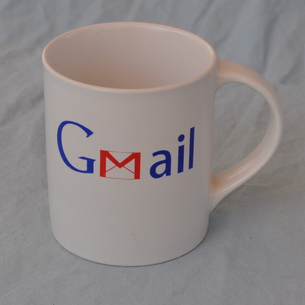 *BOGO mugs* 12 oz Indra stoneware mug 2004 google gmail promo (562w)